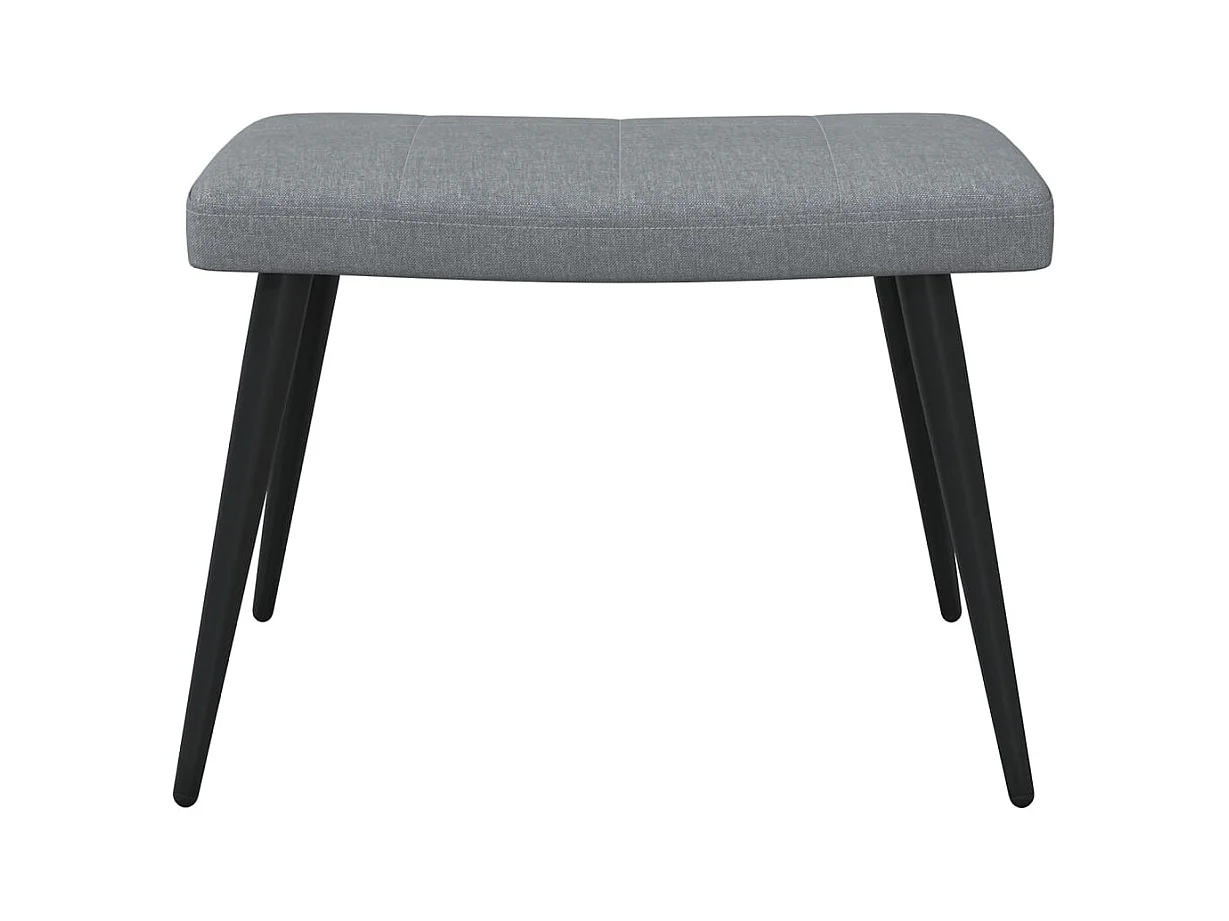 Fauteuil de relaxation avec tabouret Gris clair Tissu