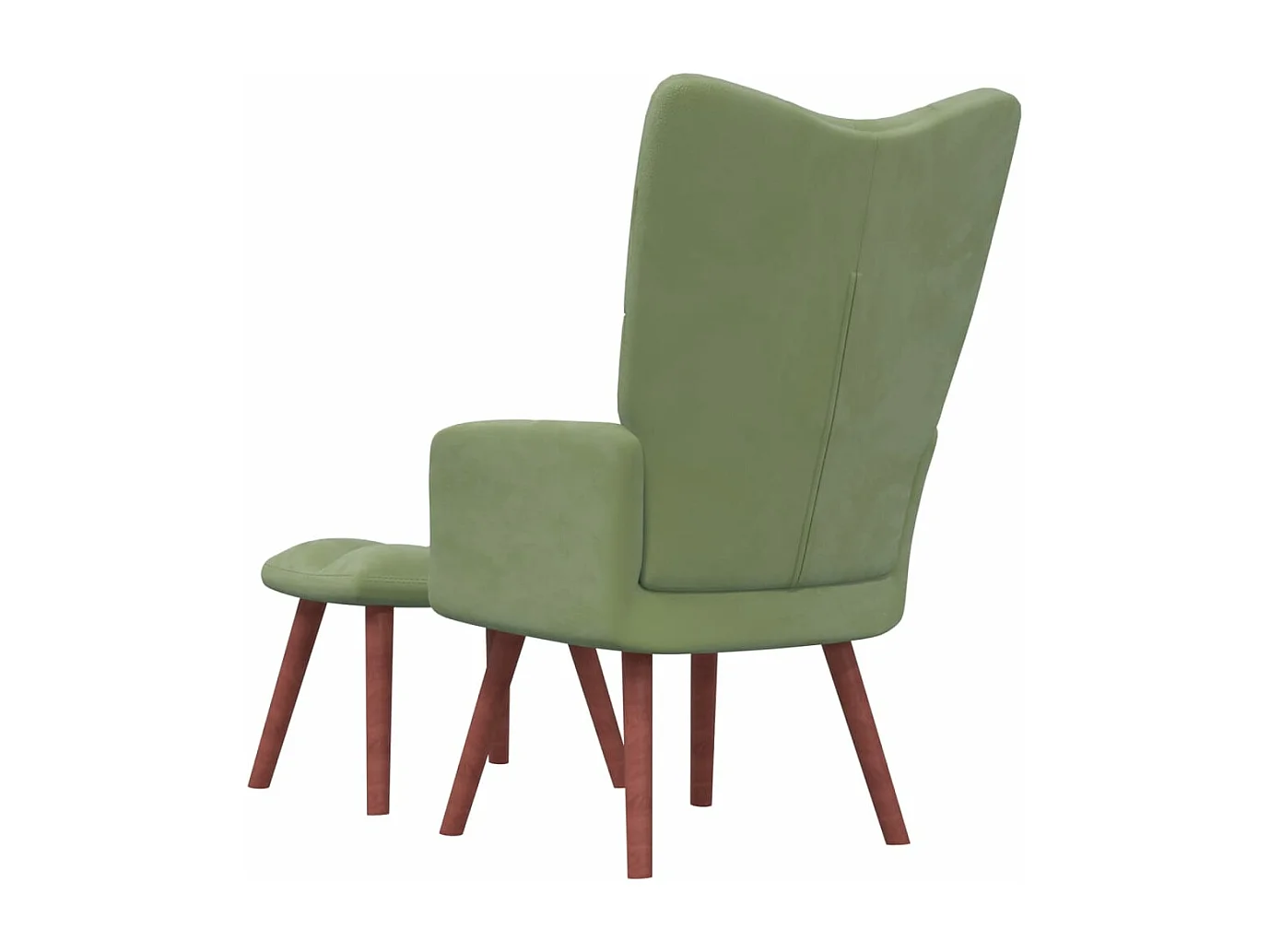 Fauteuil de relaxation avec repose-pied Vert clair Velours