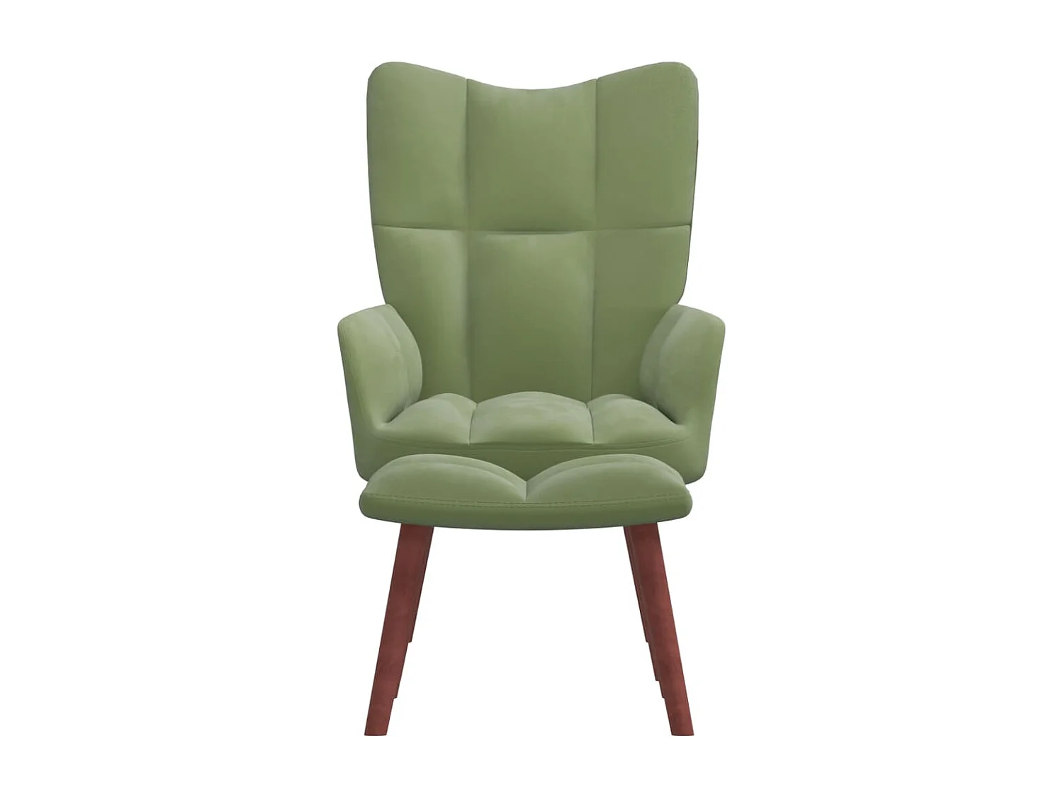 Fauteuil de relaxation avec repose-pied Vert clair Velours