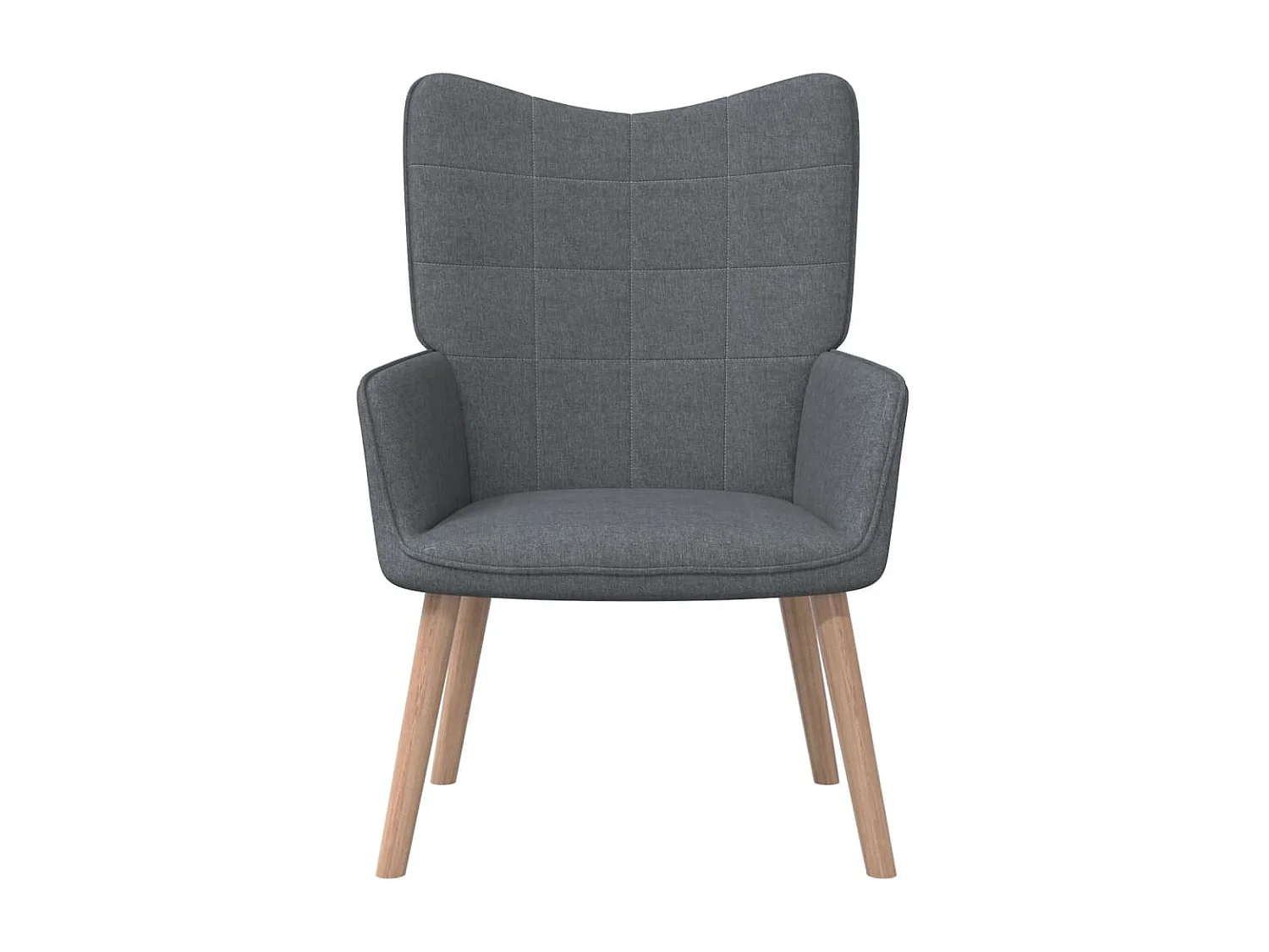 Cadeira de descanso com banco tecido cinzento-escuro