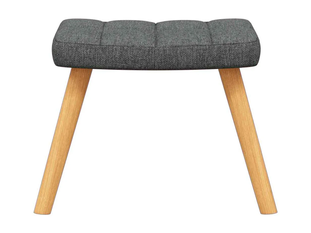 Cadeira de descanso com banco tecido cinzento-escuro