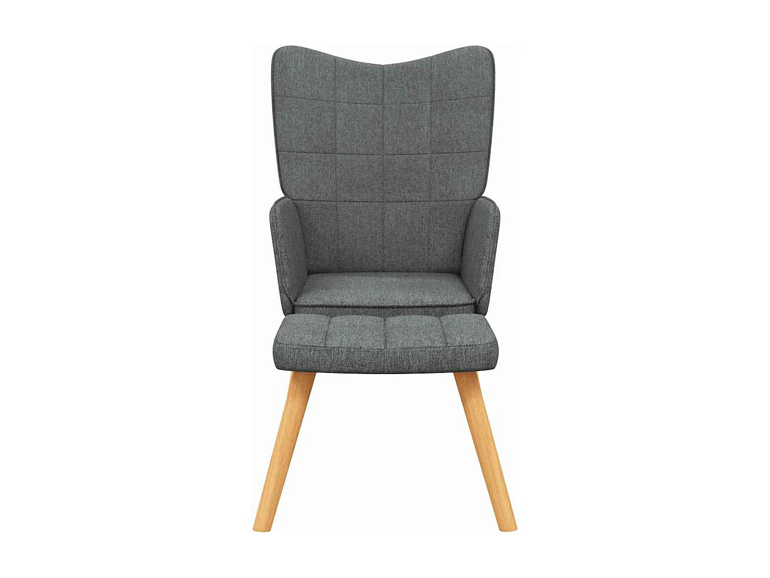 Cadeira de descanso com banco tecido cinzento-escuro