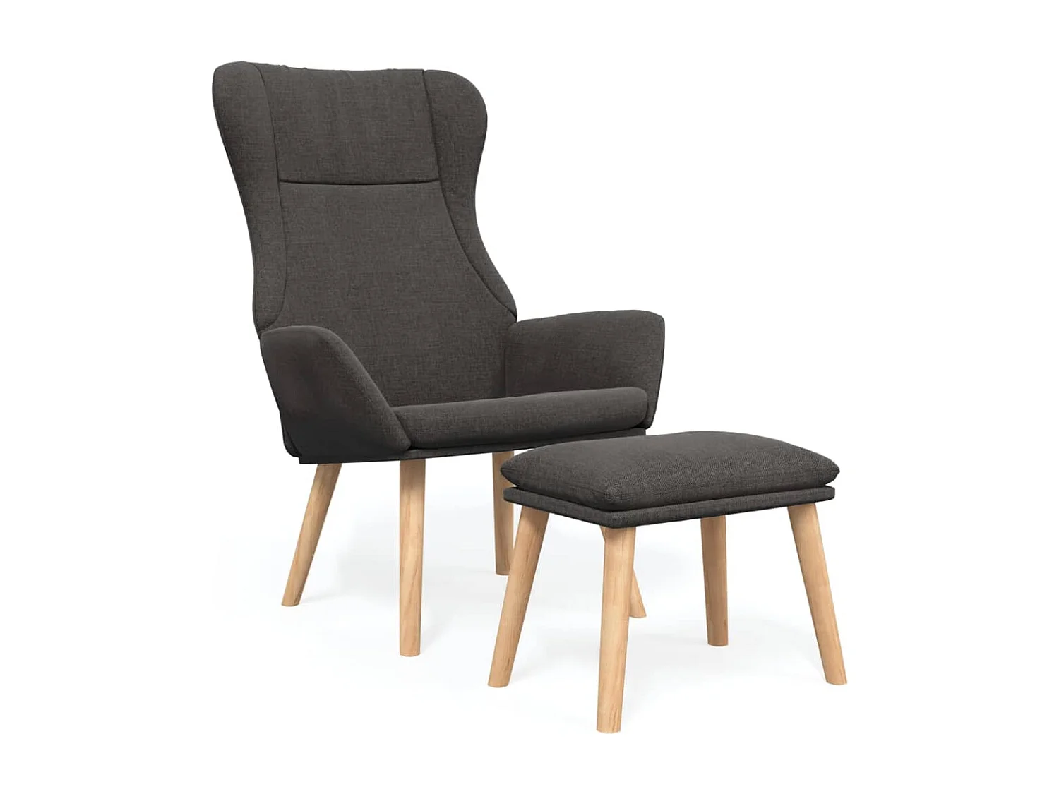 Fauteuil de relaxation avec repose-pied Gris foncé Tissu