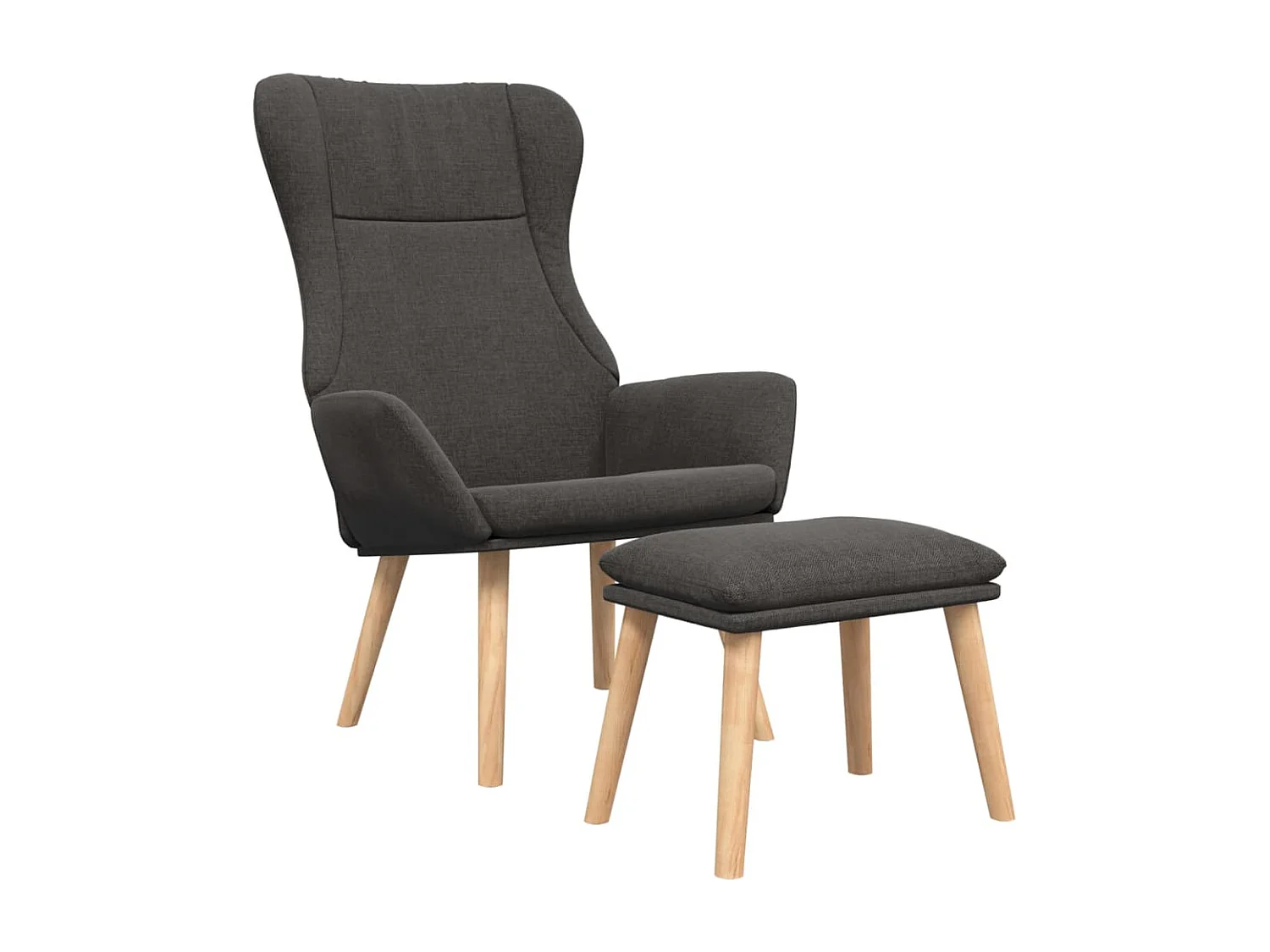 Fauteuil de relaxation avec repose-pied Gris foncé Tissu
