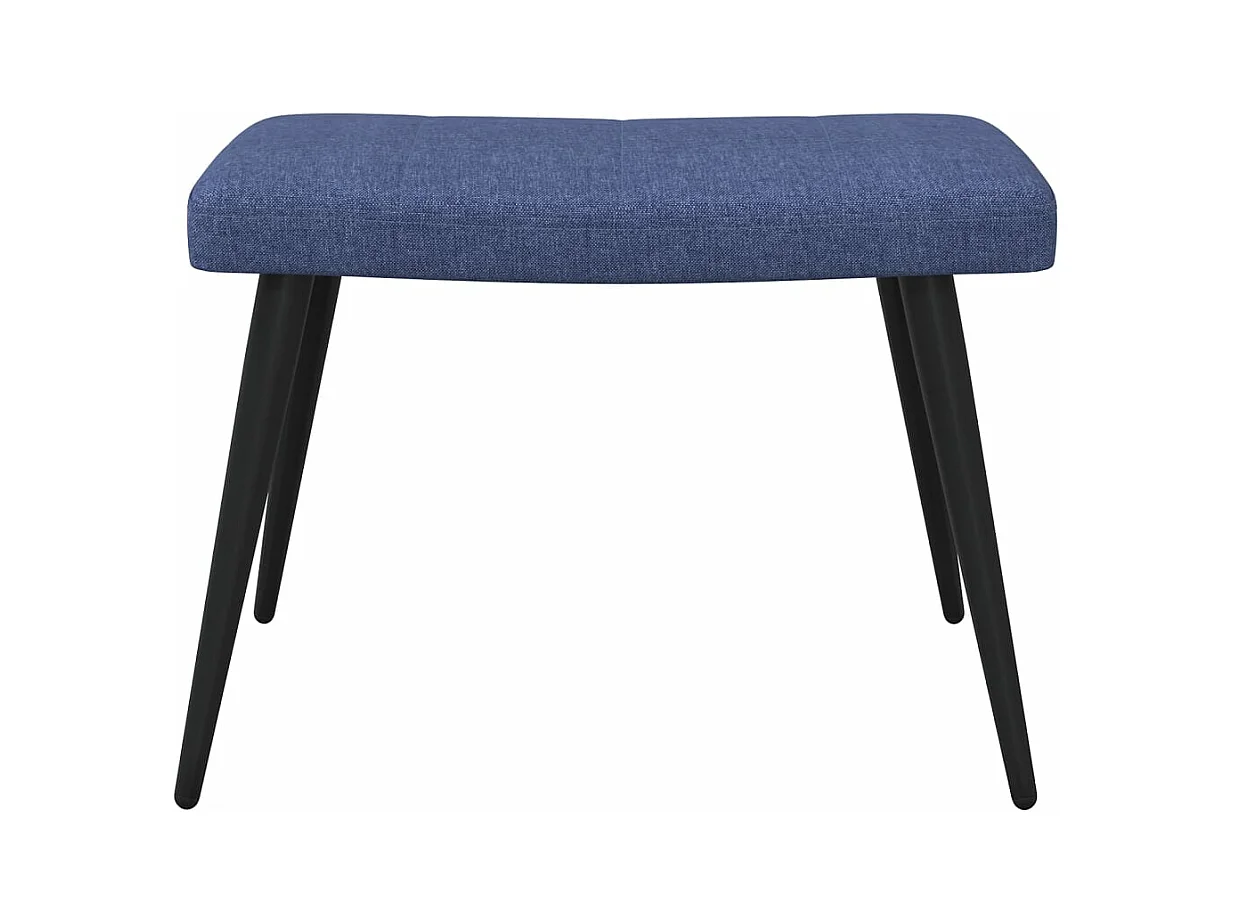 Fauteuil de relaxation avec tabouret Bleu Tissu