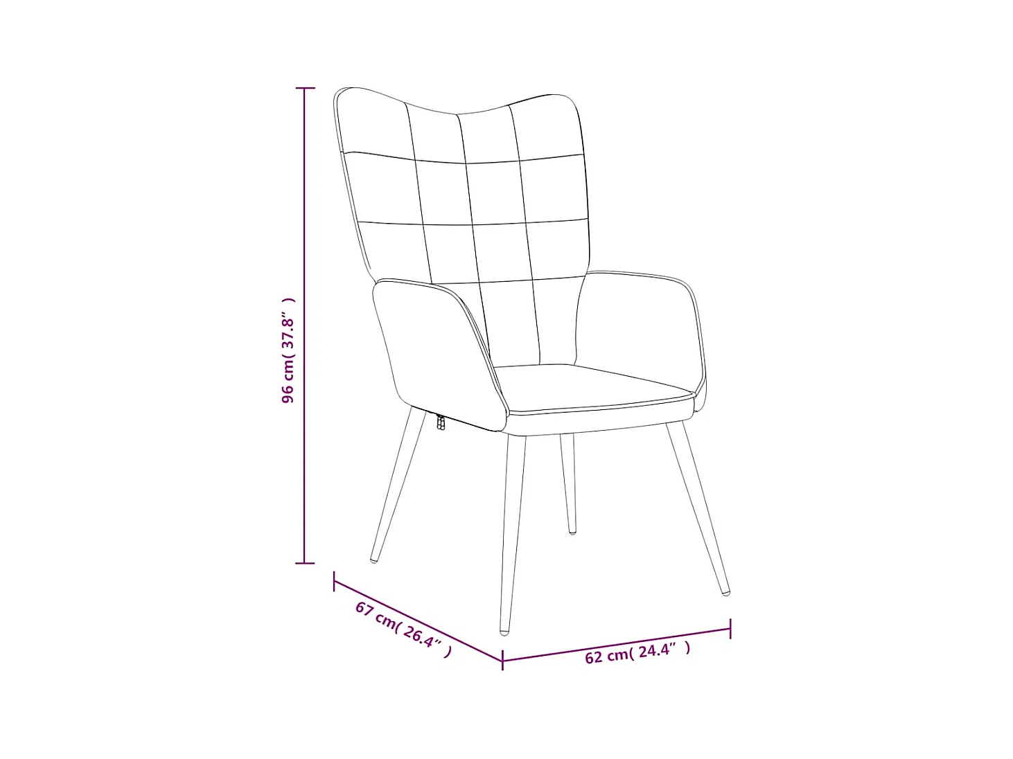 Fauteuil de relaxation avec tabouret Bleu Tissu