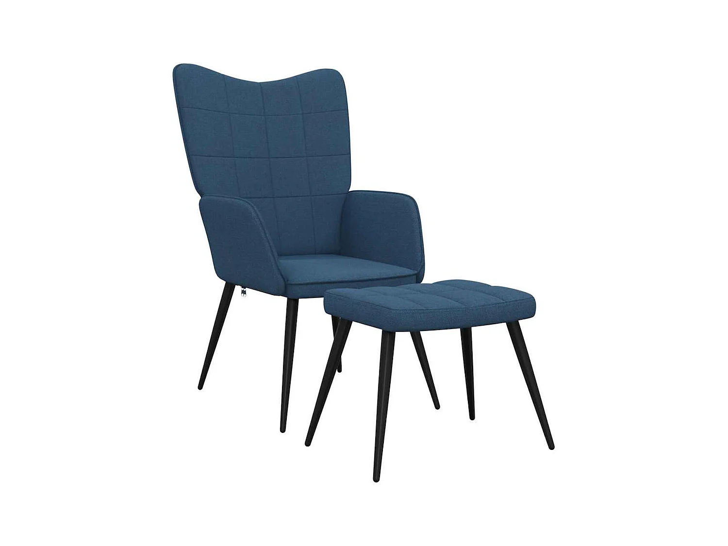 Fauteuil de relaxation avec tabouret Bleu Tissu