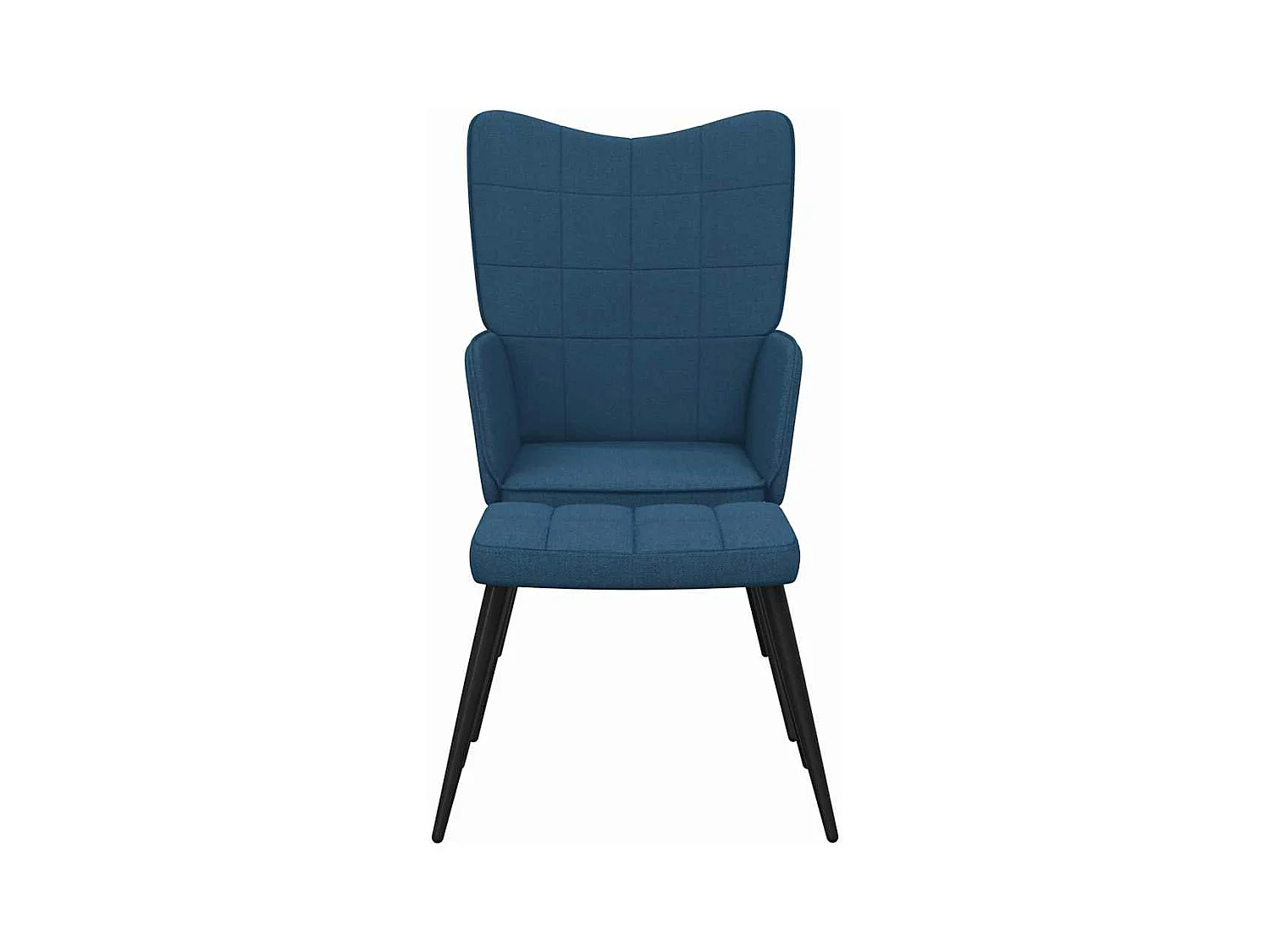 Fauteuil de relaxation avec tabouret Bleu Tissu