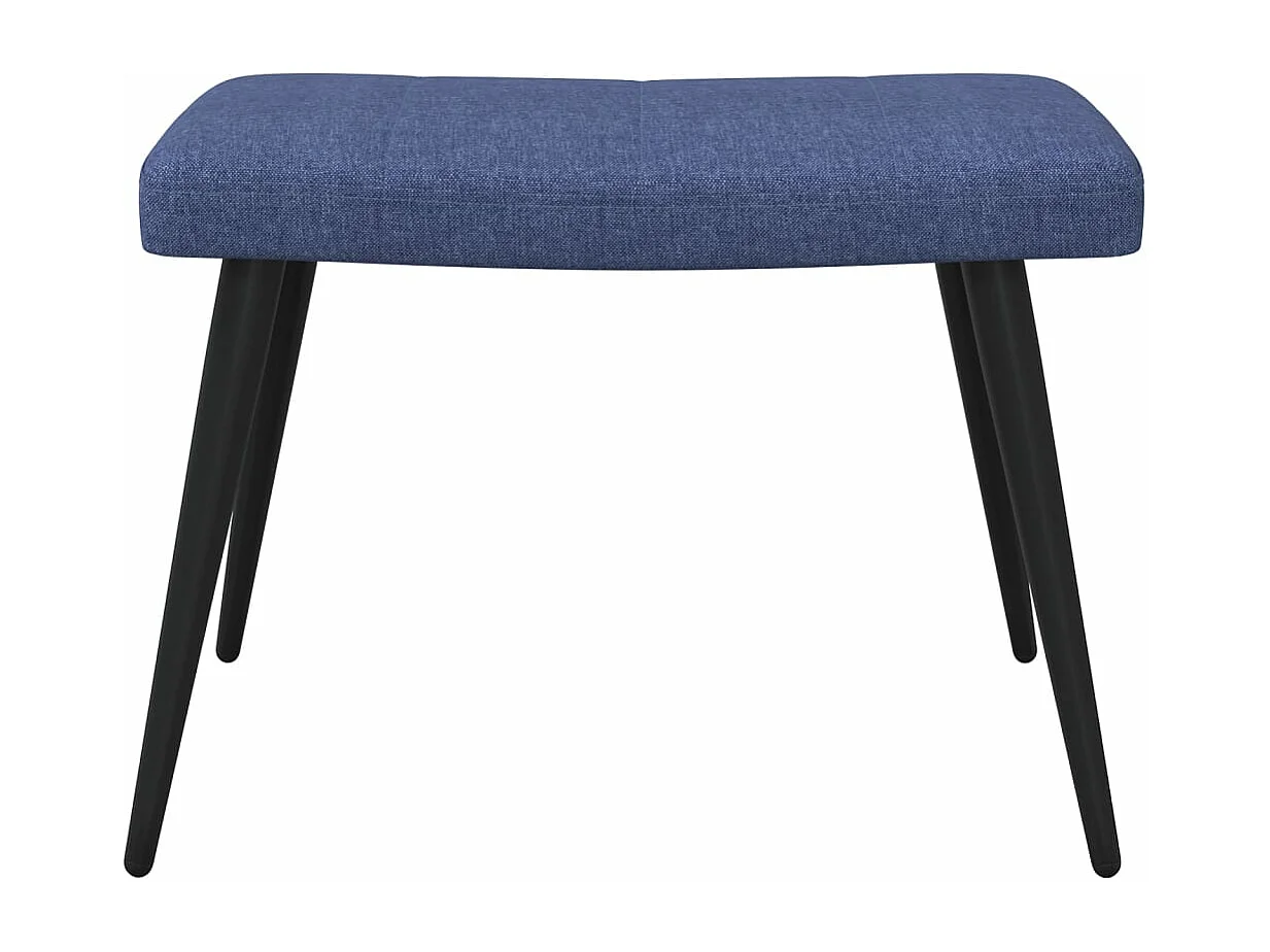 Silla de relajación con reposapiés tela azul