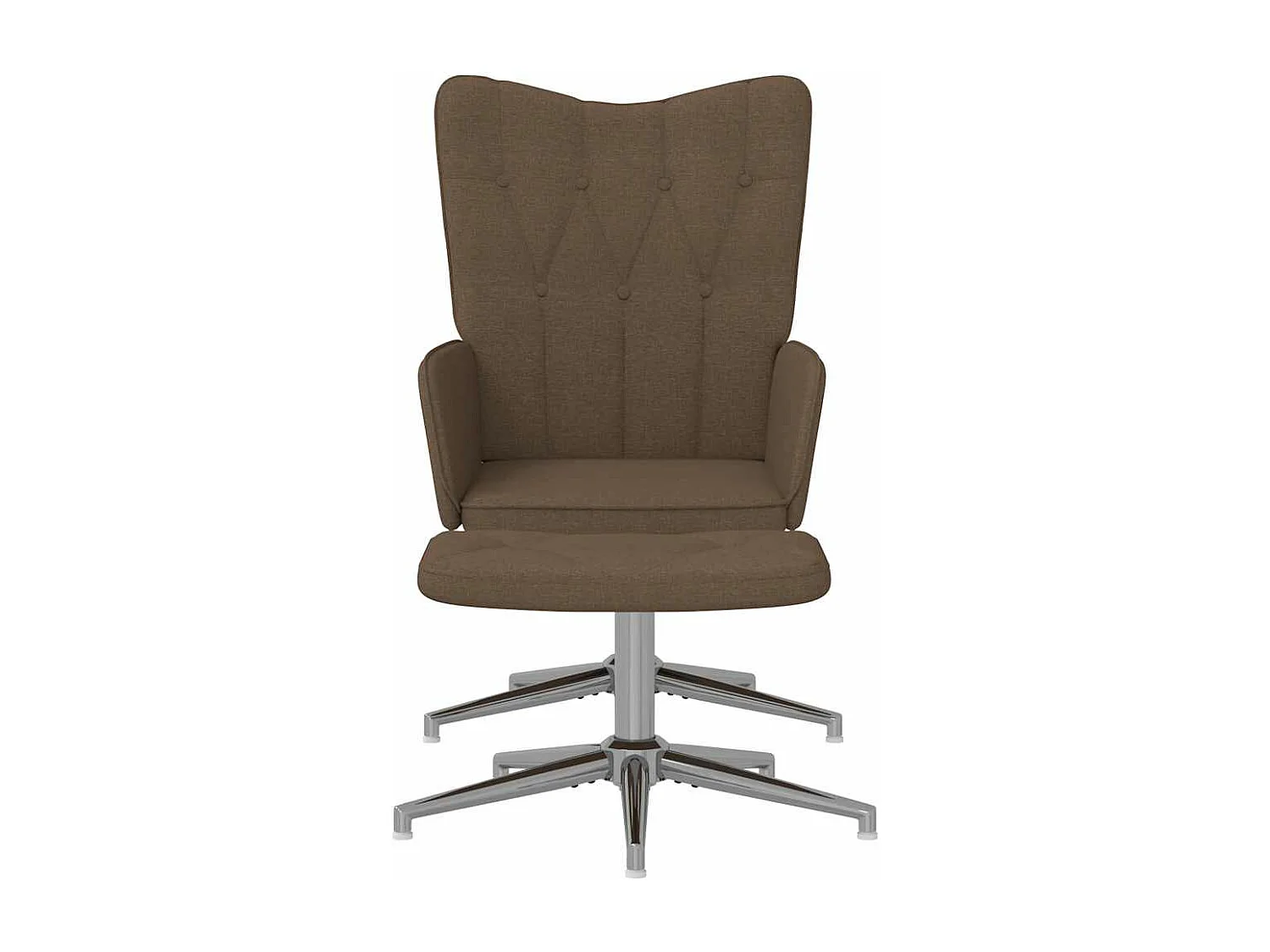 Cadeira de descanso com banco tecido castanho