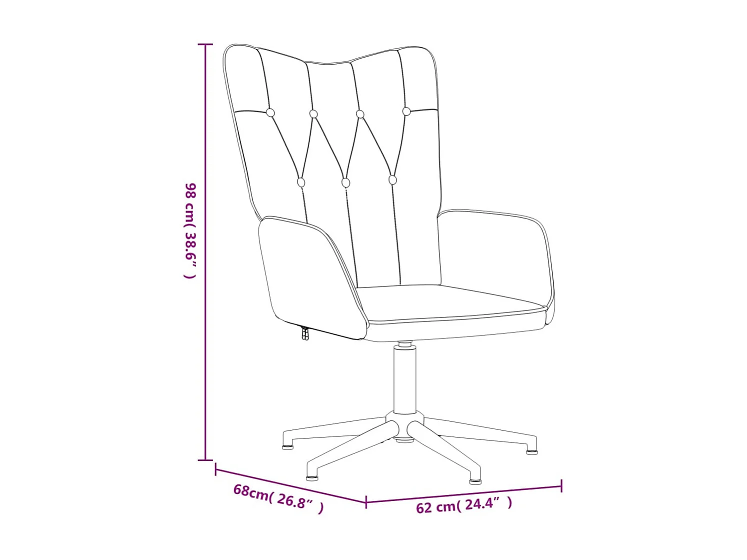 Cadeira de descanso com banco tecido castanho