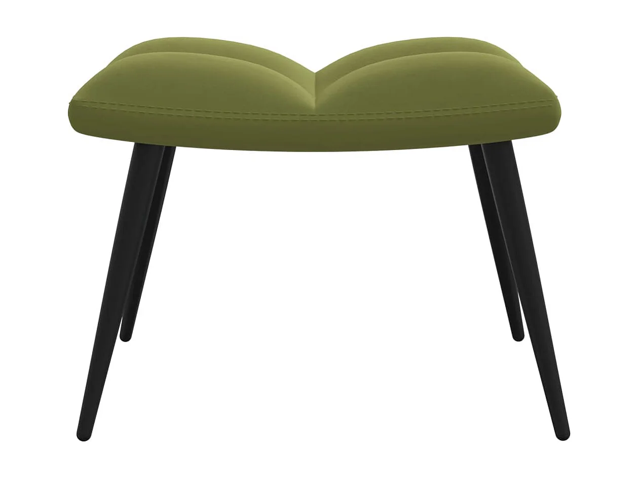 Fauteuil de relaxation avec repose-pied Vert clair Velours