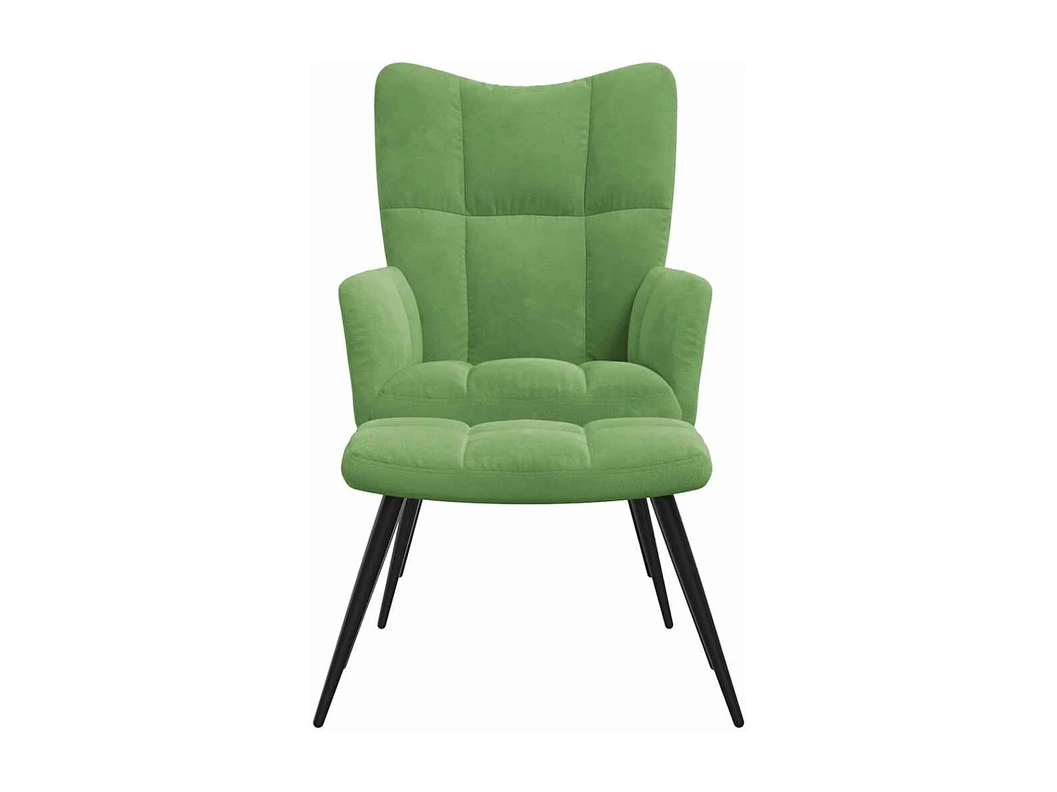 Fauteuil de relaxation avec repose-pied Vert clair Velours