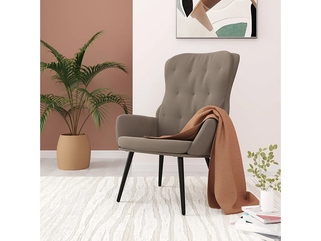 Fauteuil de relaxation Gris clair Velours