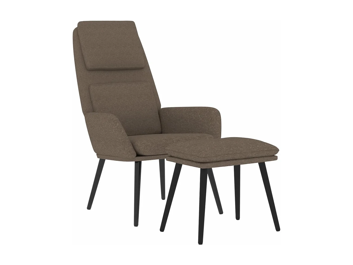 Fauteuil de relaxation avec tabouret Taupe Tissu