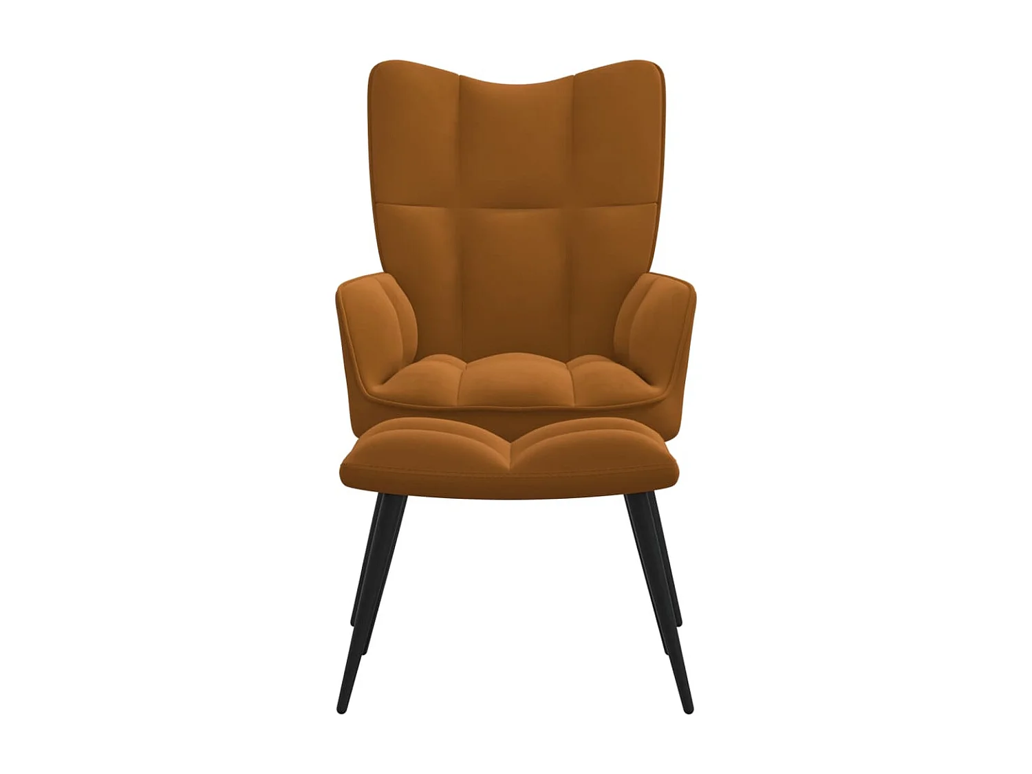 Fauteuil de relaxation avec repose-pied Marron Velours
