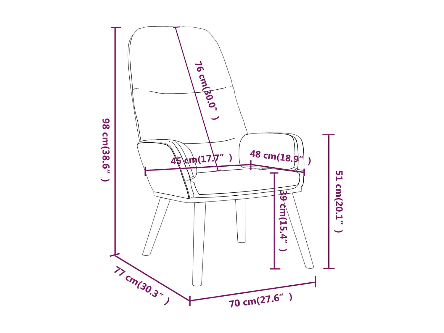 Fauteuil de relaxation Gris clair Tissu