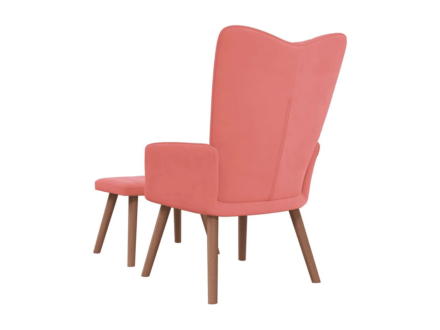 Fauteuil de relaxation avec repose-pied Rose Velours