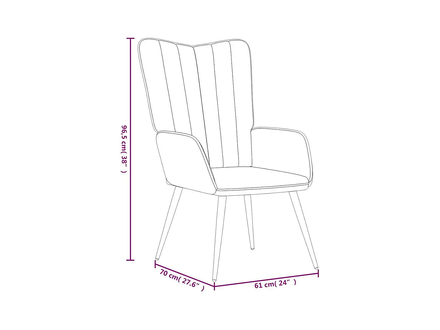 Fauteuil de relaxation Bleu Velours