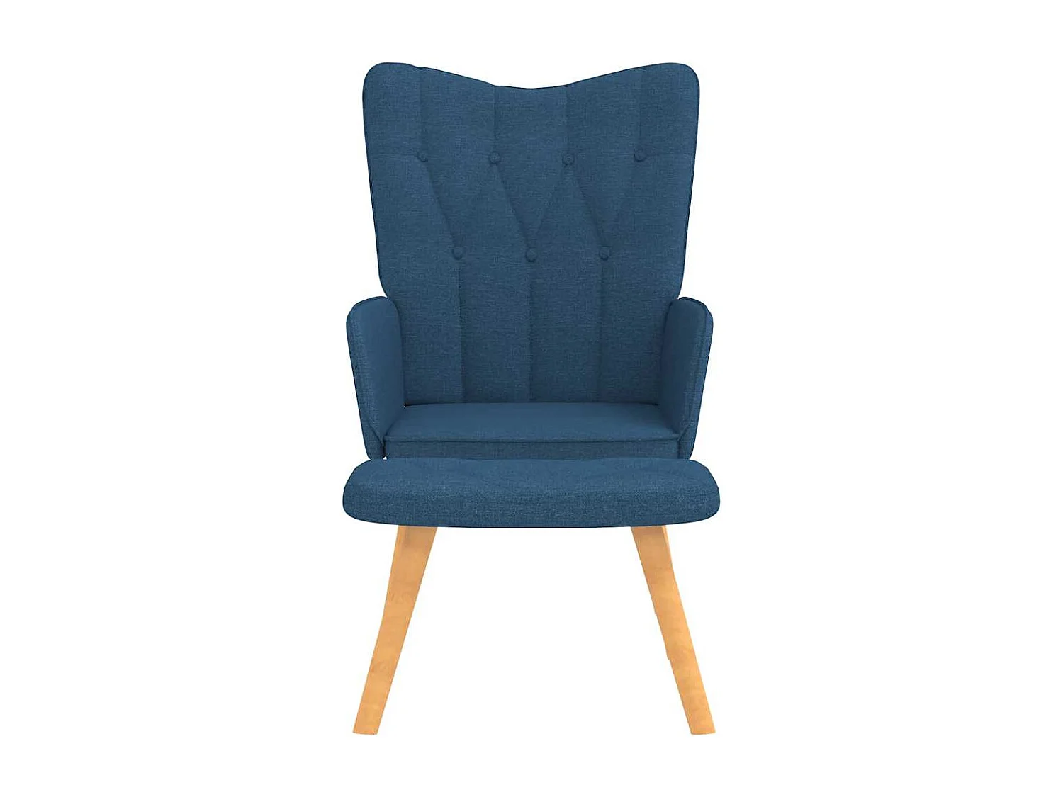 Fauteuil de relaxation avec tabouret Bleu Tissu