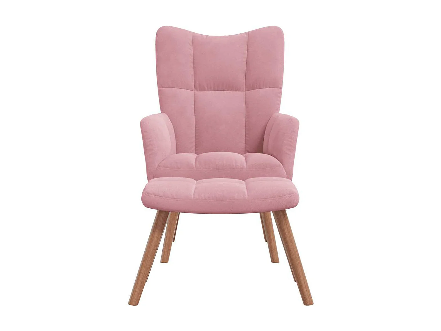 Fauteuil de relaxation avec repose-pied Rose Velours
