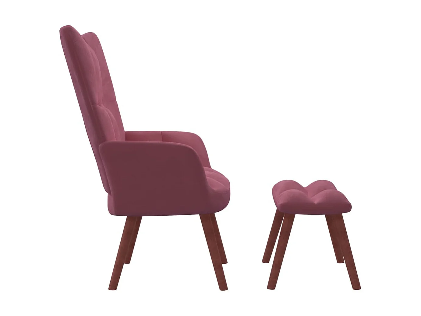 Fauteuil de relaxation avec repose-pied Rose Velours