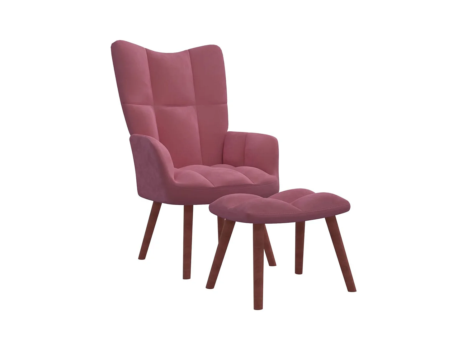 Fauteuil de relaxation avec repose-pied Rose Velours