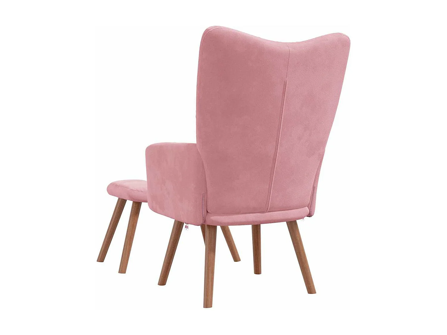 Fauteuil de relaxation avec repose-pied Rose Velours