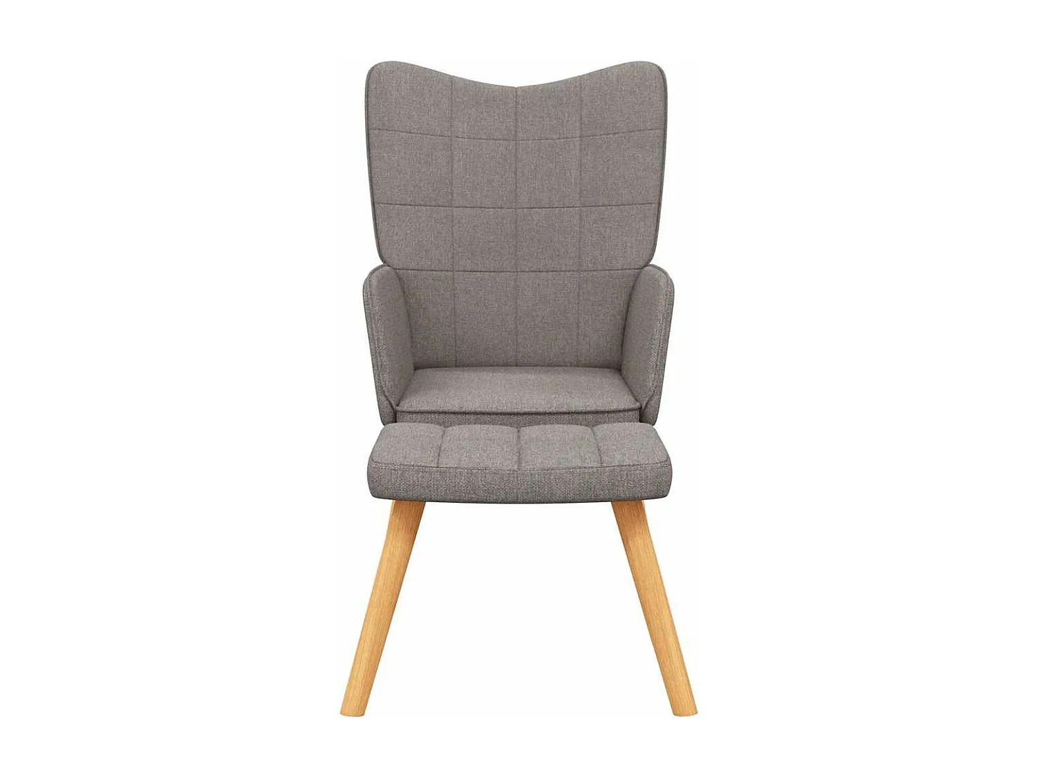 Fauteuil de relaxation avec tabouret Taupe Tissu