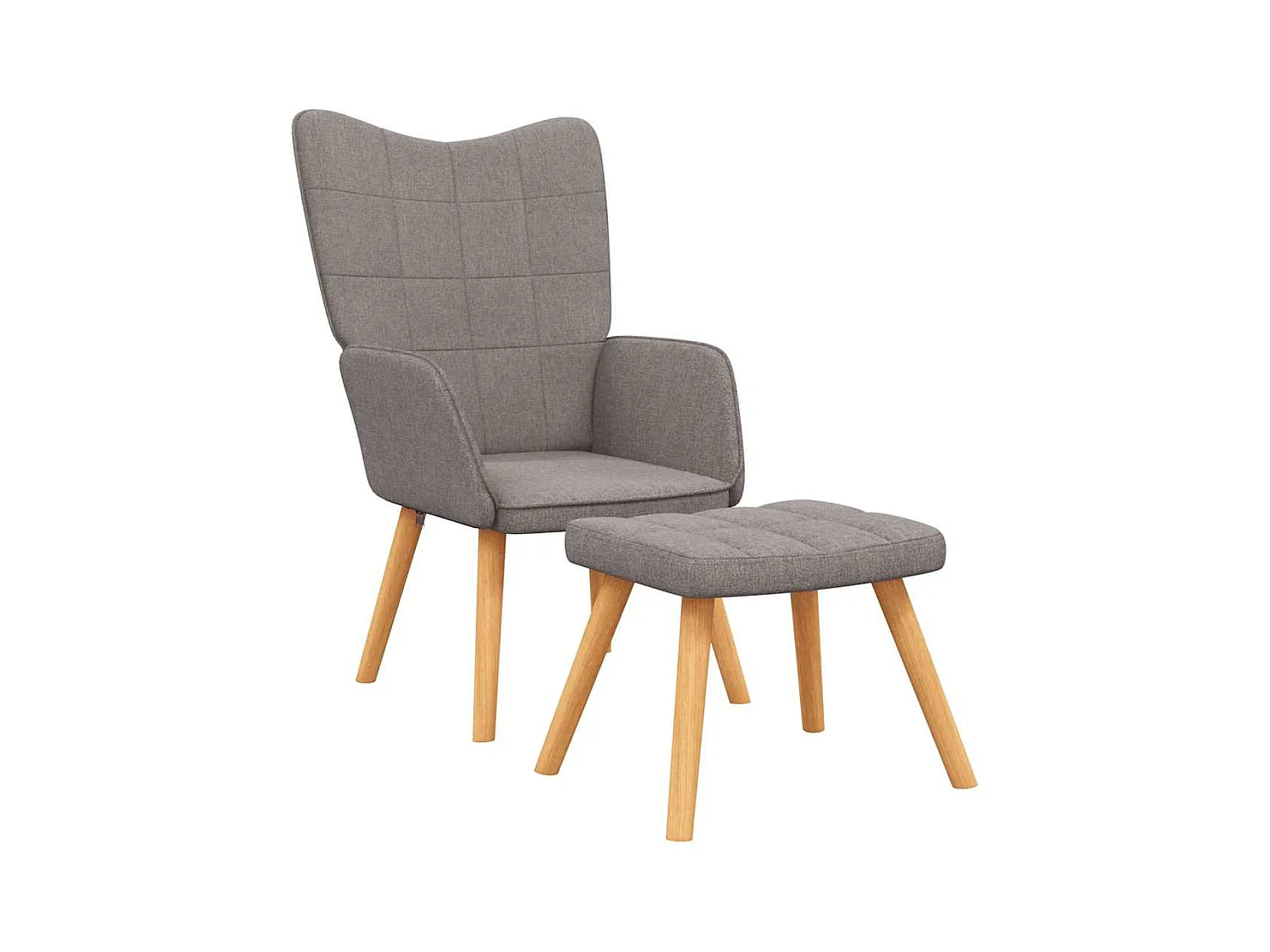 Fauteuil de relaxation avec tabouret Taupe Tissu