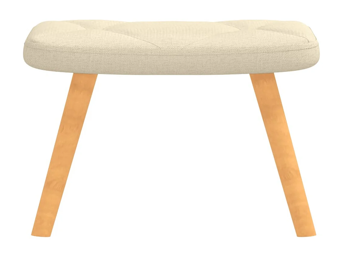 Relaxstoel met voetenbank stof crèmekleurig