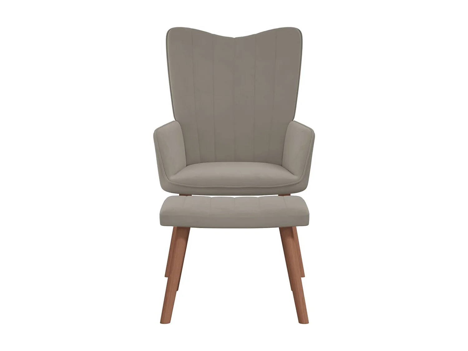 Fauteuil de relaxation avec repose-pied Gris clair Velours