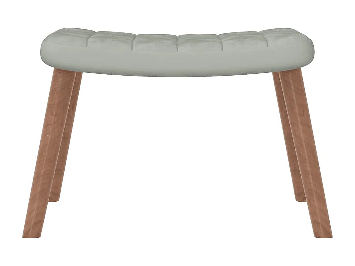 Fauteuil de relaxation avec repose-pied Gris clair Velours