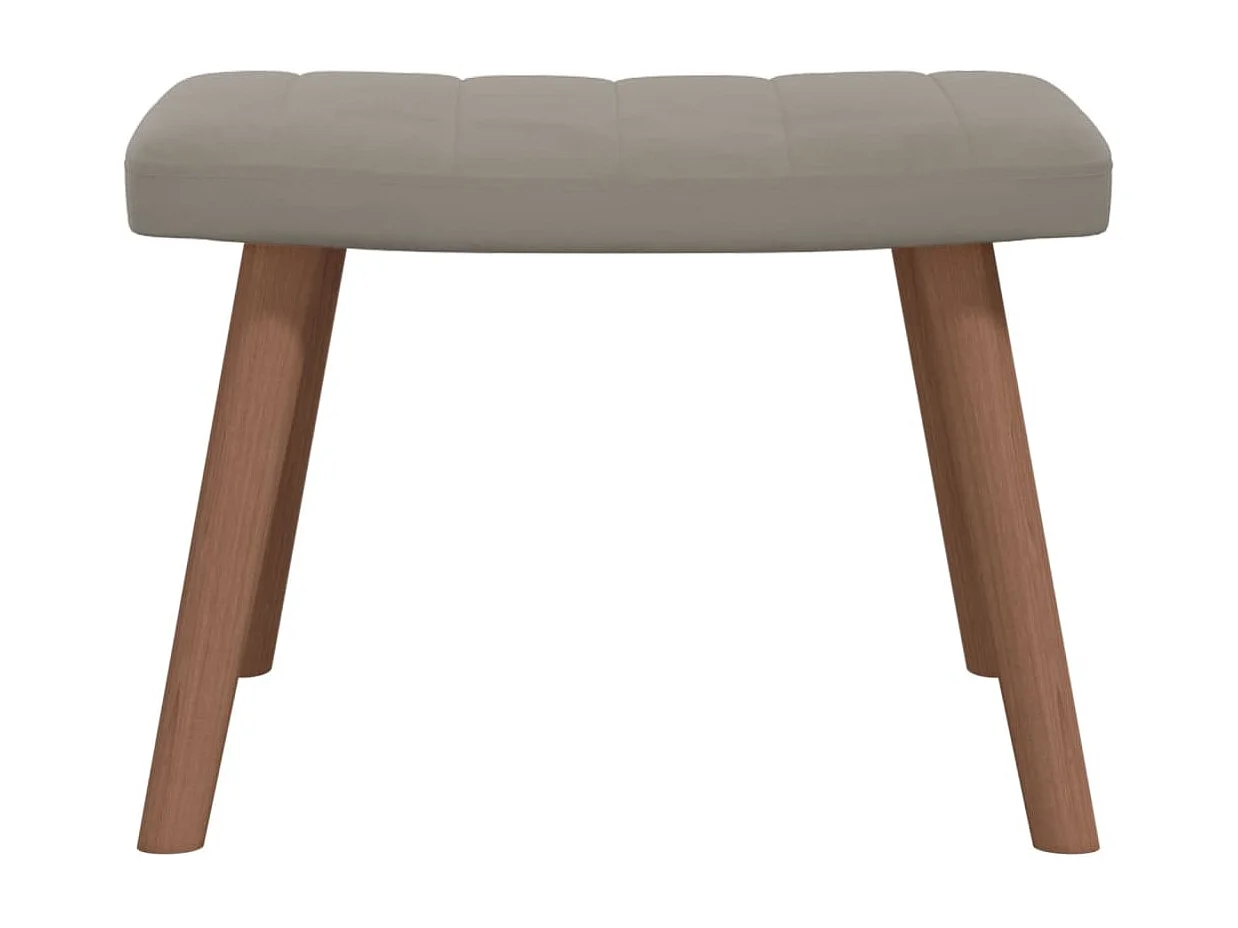 Fauteuil de relaxation avec repose-pied Gris clair Velours