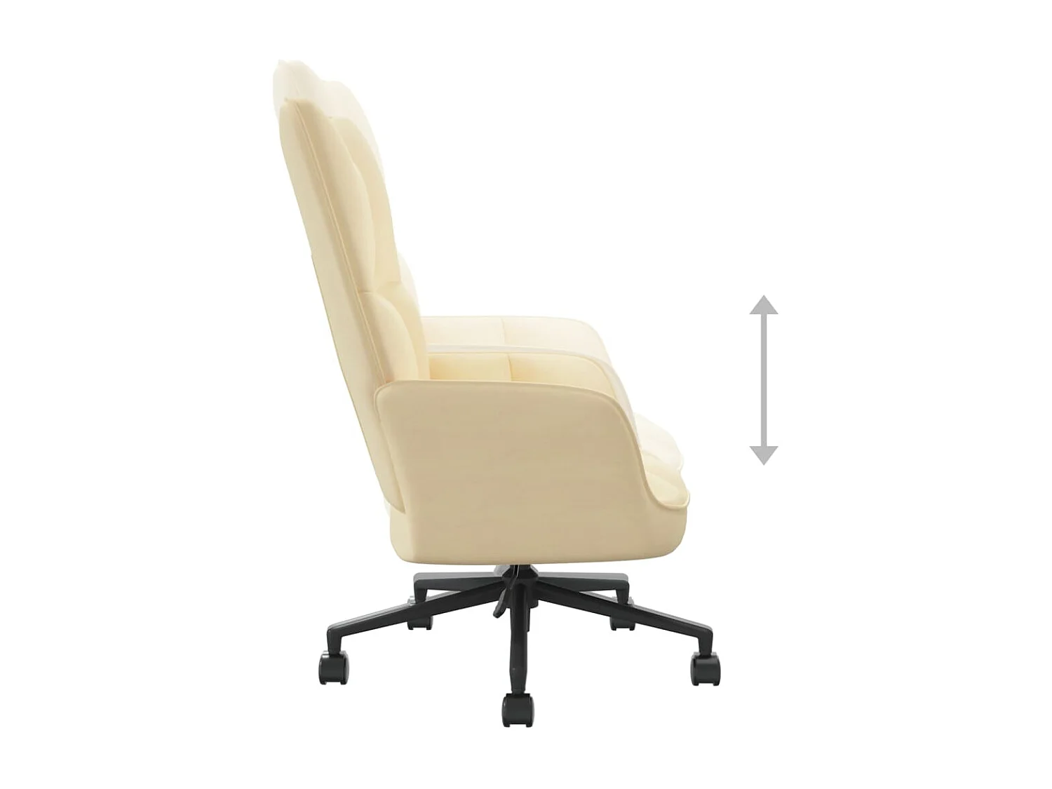 Relaxstoel fluweel crèmewit