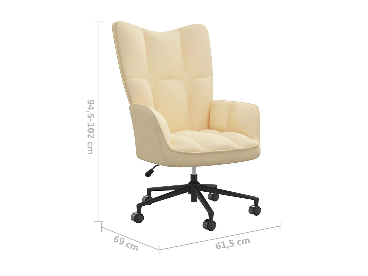 Fauteuil de relaxation Blanc crème Velours