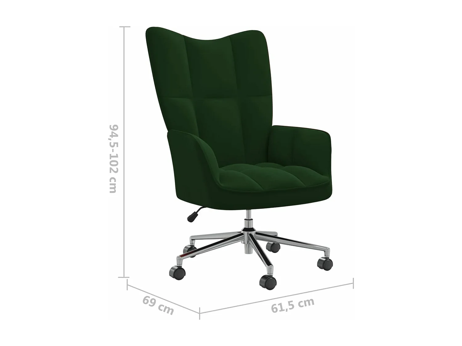 Fauteuil de relaxation Vert foncé Velours