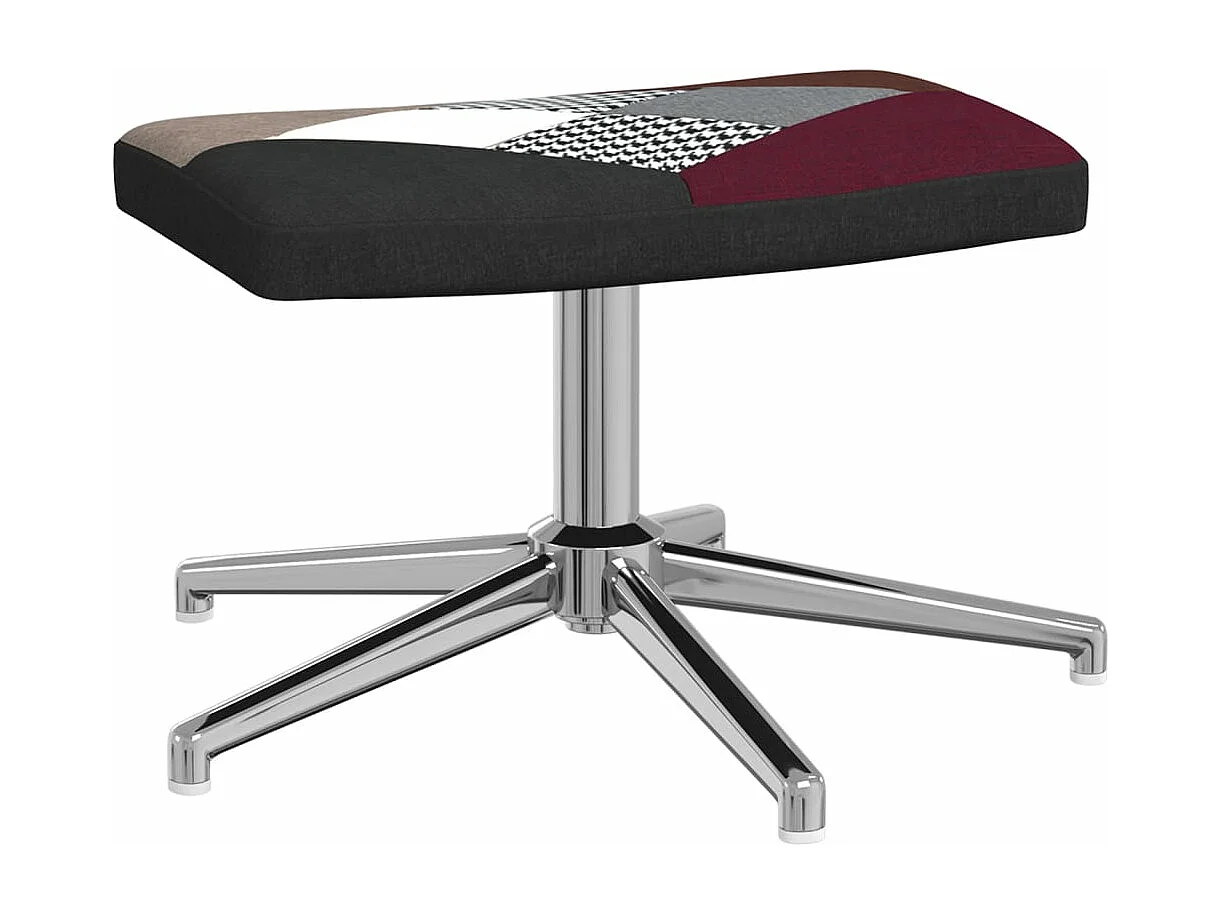 Relaxstoel met voetenbank patchwork stof