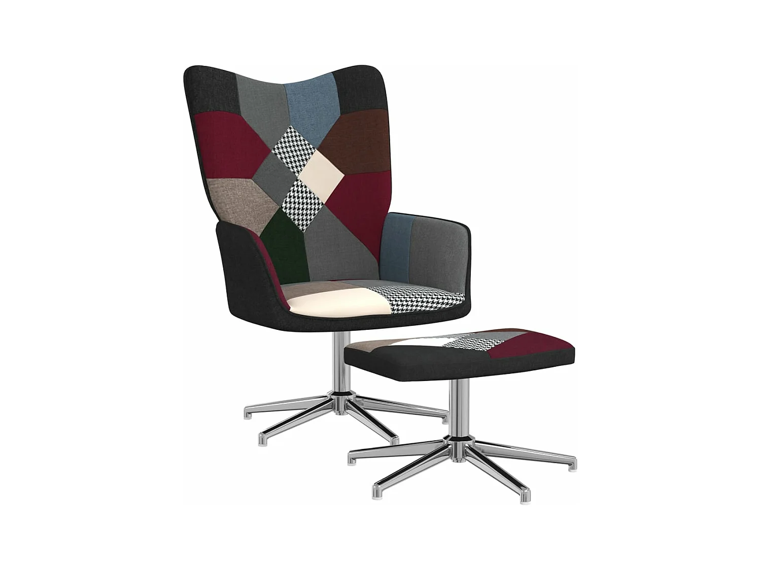 Fauteuil de relaxation avec repose-pied Patchwork Tissu