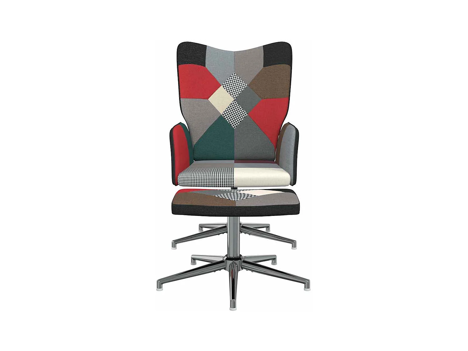 Fauteuil de relaxation avec repose-pied Patchwork Tissu