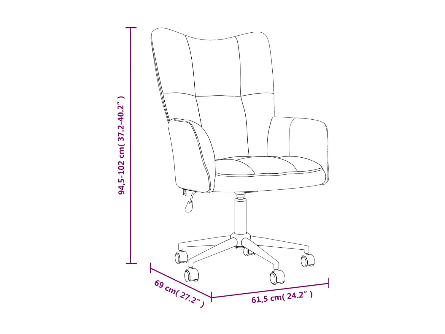 Fauteuil de relaxation Gris foncé Velours