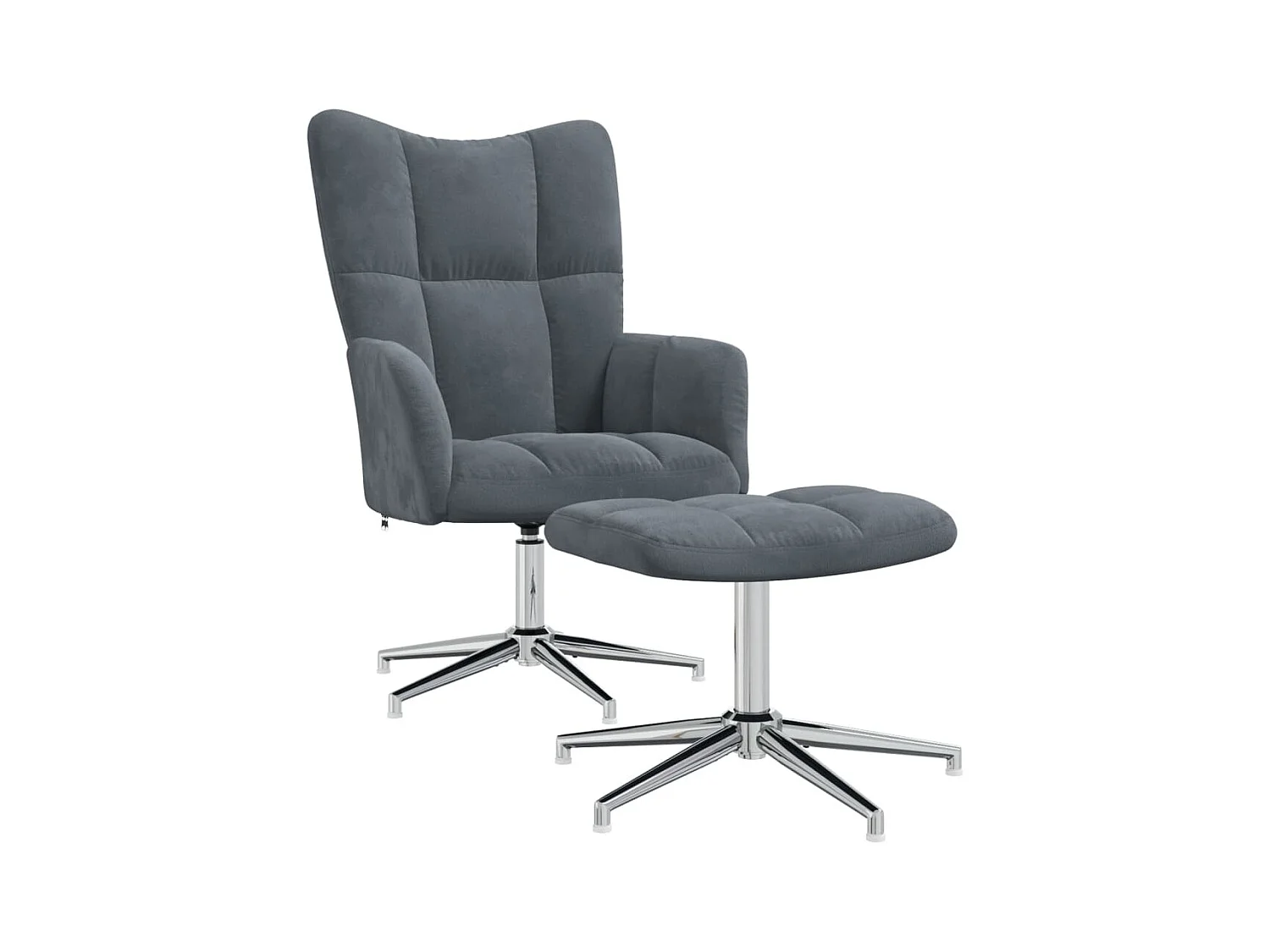Fauteuil de relaxation avec repose-pied Gris foncé Velours