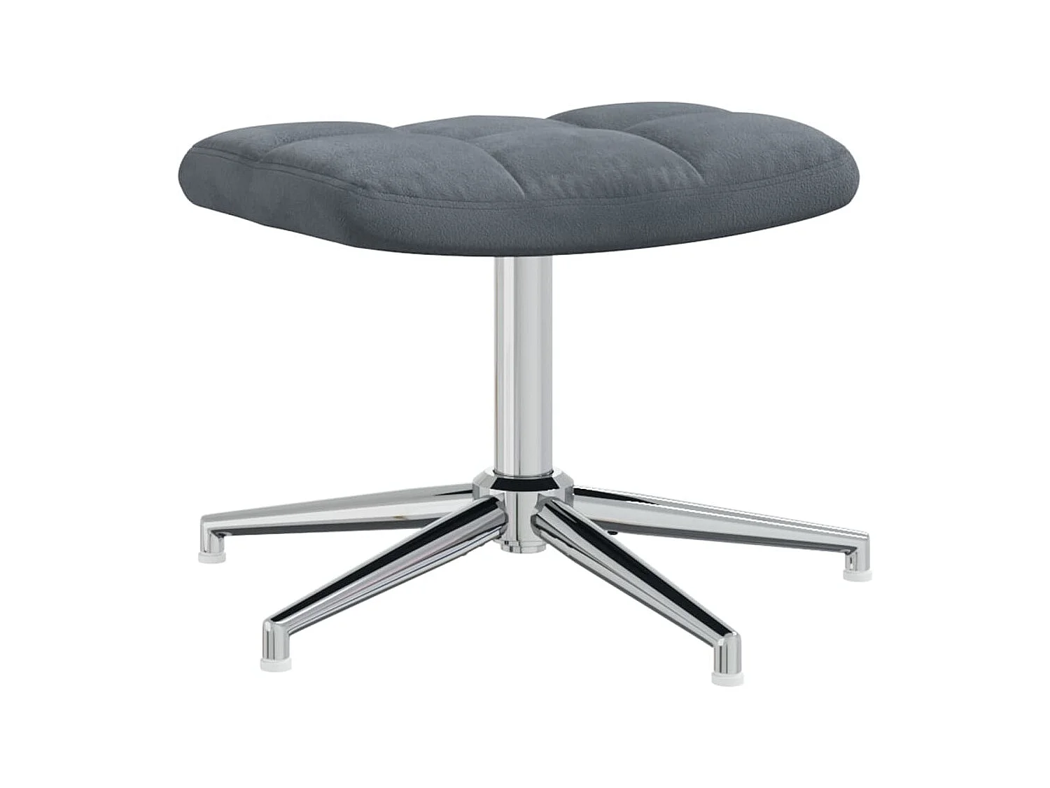 Relaxstoel met voetenbank fluweel donkergrijs