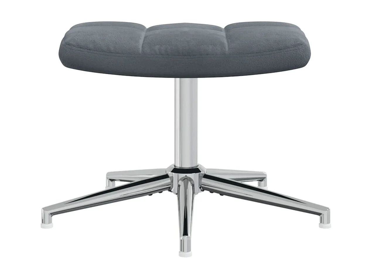 Relaxstoel met voetenbank fluweel donkergrijs