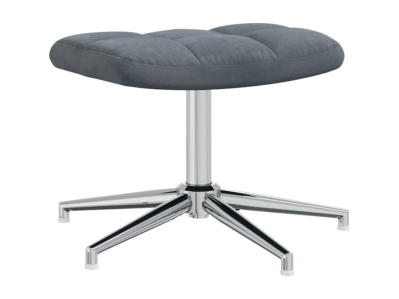 Relaxstoel met voetenbank fluweel donkergrijs