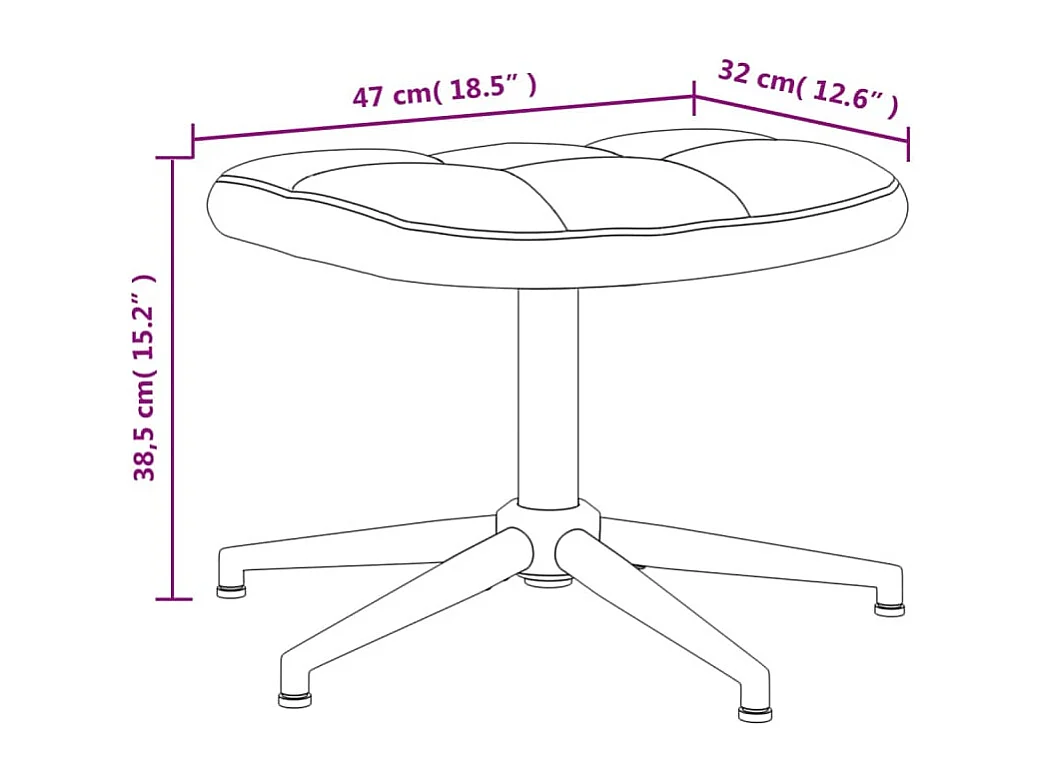 Relaxstoel met voetenbank fluweel donkergrijs