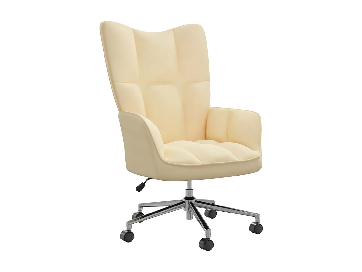 Fauteuil de relaxation Blanc crème Velours