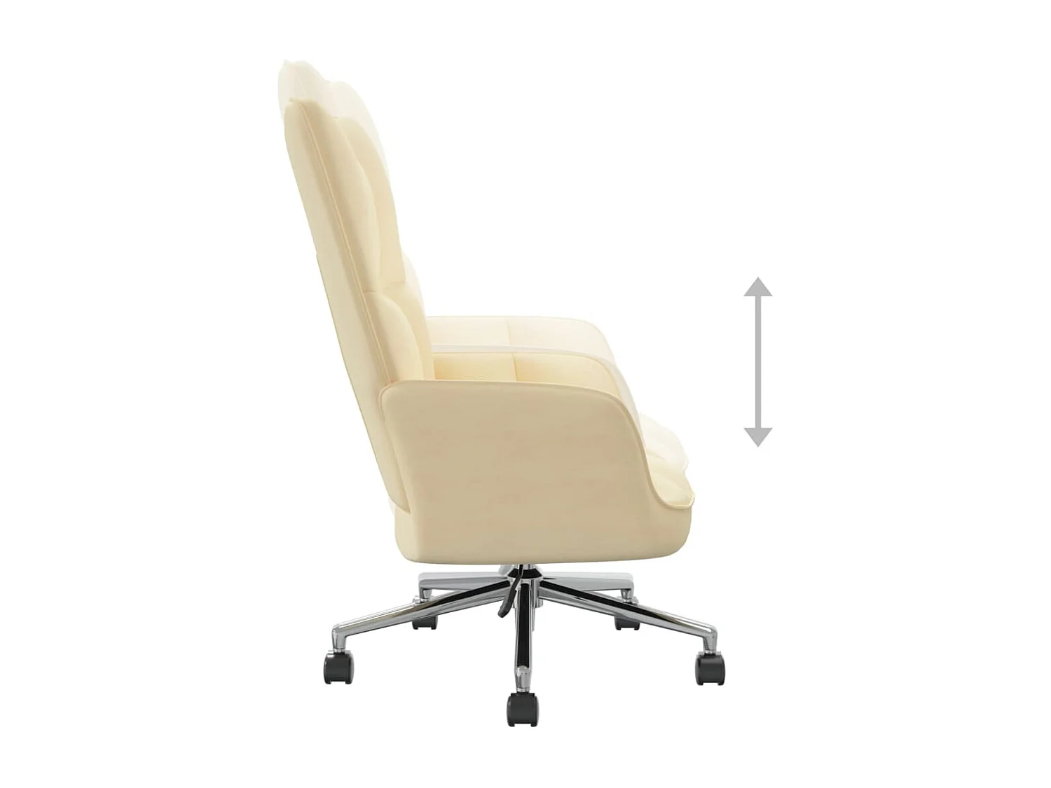 Fauteuil de relaxation Blanc crème Velours