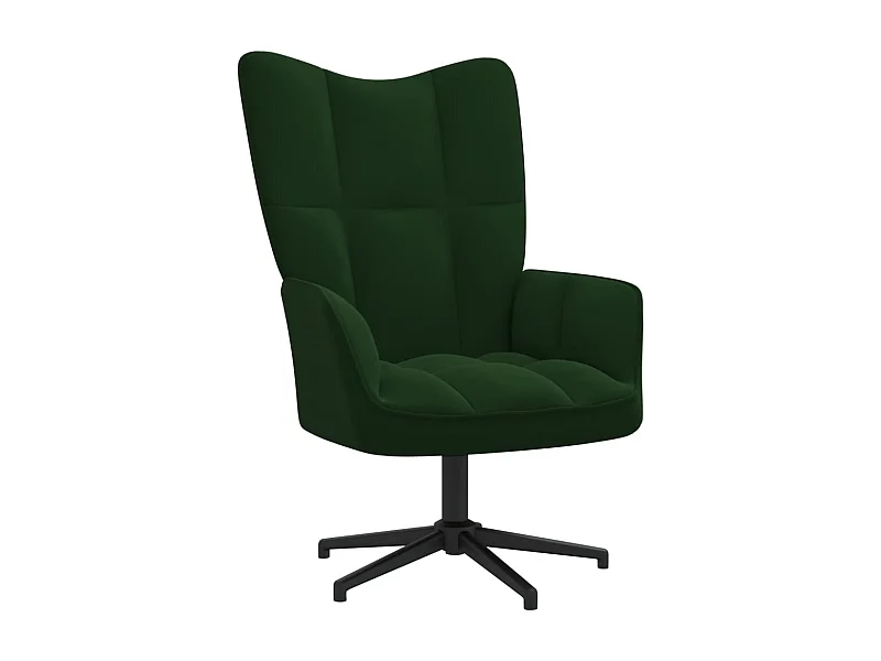 Fauteuil de relaxation Vert foncé Velours
