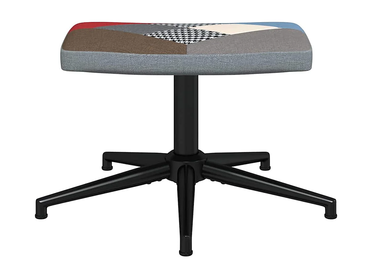 Cadeira de descanso com banco tecido de retalhos